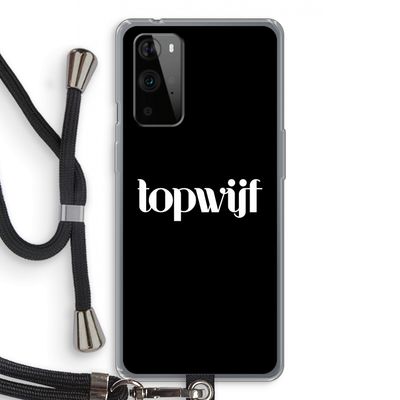 Topwijf Zwart: OnePlus 9 Pro Transparant Hoesje met koord