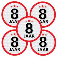8 jaar leeftijd sticker - 10x - rond - Dia 15 cm - 8 jaar verjaardag - jubileum - leeftijd versierin