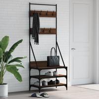 VidaXL Kledingrek met schoenenrek 70x40x184 cm bruin eikenkleur