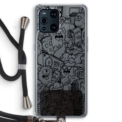 Vexx Black City : Oppo Find X3 Transparant Hoesje met koord