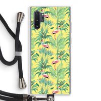 Flamingo party: Samsung Galaxy Note 10 Plus Transparant Hoesje met koord