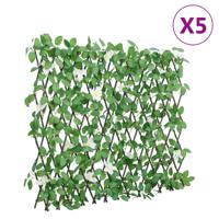 Kunstplant klimop op latwerk 5 st uittrekbaar 186x70 cm groen
