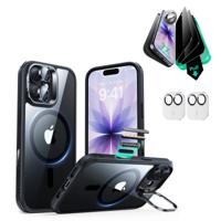 iPhone 17 Bundle Classic Hybrid Magnetic Case (Camera Control, Stash Stand) and Armorite Privacy Screen Protector - Clear Black