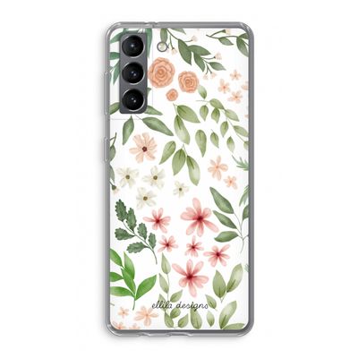 Botanical sweet flower heaven: Samsung Galaxy S21 Transparant Hoesje