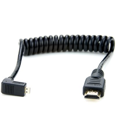 Atomos Coiled Right-Angle Micro HDMI to Full HDMI (30-45cm)