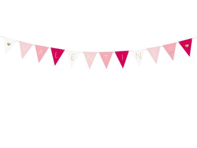 Valentijn Vlaggenlijn &apos;Valentines&apos; Roze Mix (2m)