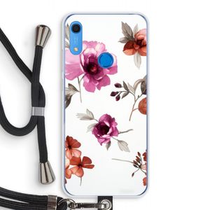 Geschilderde bloemen: Huawei Y6s Transparant Hoesje met koord