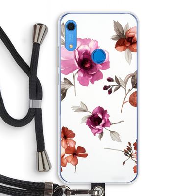 Geschilderde bloemen: Huawei Y6s Transparant Hoesje met koord