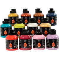 Pigment Acryl verf , semi-glanzend, extra kleuren, 12x500 ml/ 1 doos Pigment Acryl verf , semi-glanzend, extra kleuren, 12x500 ml/ 1 doos
