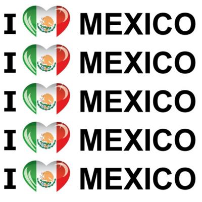 Sticker - 5x - I love Mexico - 19 x 4 cm - Mexico - landenthema