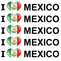 Sticker - 5x - I love Mexico - 19 x 4 cm - Mexico - landenthema