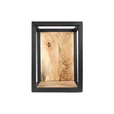 HSM Collection wandbox Levels - naturel/zwart - 25x18x35 cm - Leen Bakker