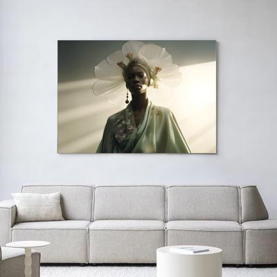 Urban Cotton Wandkleed 'Editorial Crown' 80 x 110cm in Frame - black