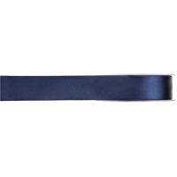 Hobby/decoratie satijnen lint - donker blauw - 1 cm x 25 meter - cadeauverpakking - polyester