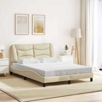 Bedframe zonder matras "Hvar" stof crèmekleurig 140x200 cm