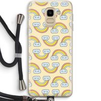 Regenboog: Samsung Galaxy J6 (2018) Transparant Hoesje met koord