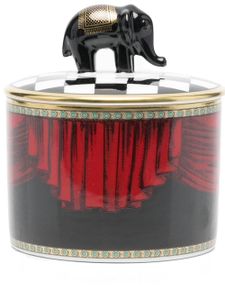 GINORI 1735 boîte cylindrique Totem Elephant en porcelaine - Noir