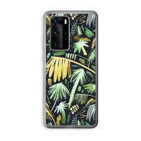 Tropical Palms Dark: Huawei P40 Pro Transparant Hoesje
