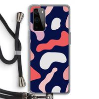 Memphis Shapes Pink: OnePlus 9 Pro Transparant Hoesje met koord