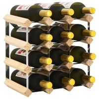 Wijnrek voor 12 flessen massief grenenhout - thumbnail