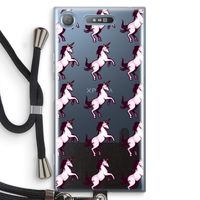 Musketon Unicorn: Sony Xperia XZ1 Transparant Hoesje met koord - thumbnail