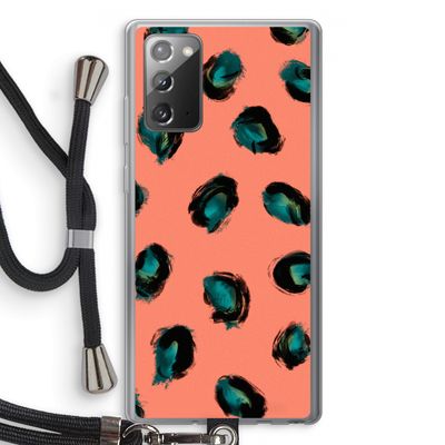 Pink Cheetah: Samsung Galaxy Note 20 / Note 20 5G Transparant Hoesje met koord