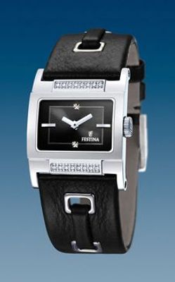 Horlogeband Festina F16325-4 / F16325-5 Leder Zwart 24mm