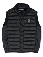 Stone Island Junior gilet matelassé à patch logo - Noir - thumbnail