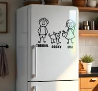 Gelukkig stel met hond gepersonaliseerd koelkast sticker