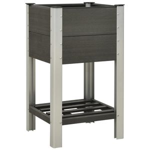 VidaXL Plantenbak verhoogd met schap 50x50x90 cm hkc grijs