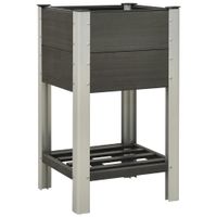 VidaXL Plantenbak verhoogd met schap 50x50x90 cm hkc grijs - thumbnail