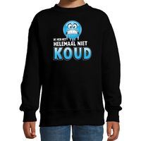 Funny emoticon sweater Helemaal niet KOUD zwart kids - thumbnail