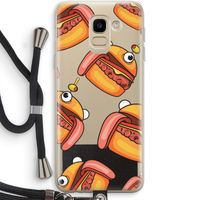 Hamburger: Samsung Galaxy J6 (2018) Transparant Hoesje met koord
