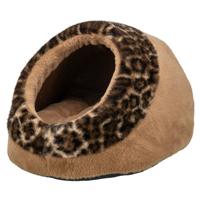 Trixie kattenmand iglo leo soft pluche bruin / panterprint