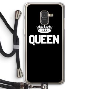 Queen zwart: Samsung Galaxy A8 (2018) Transparant Hoesje met koord