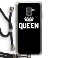 Queen zwart: Samsung Galaxy A8 (2018) Transparant Hoesje met koord