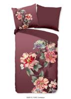 Good Morning Dekbedovertrek "bloemen" - Bordeaux - (135x200 cm) - Katoen