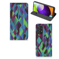 Samsung Galaxy A52 Stand Case Abstract Green Blue - thumbnail