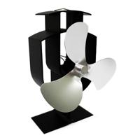 YL401 3-Blade hoge temperatuur metalen warmte aangedreven open haard kachel fan (zilver)