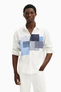 Patchwork overhemd - WHITE - XXL