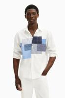 Patchwork overhemd - WHITE - XL