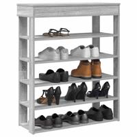 VidaXL Schoenenrek 80x30x98 cm bewerkt hout grijs sonoma