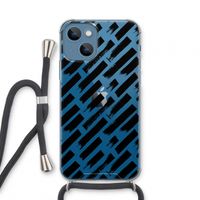 Zwarte vegen: iPhone 13 mini Transparant Hoesje met koord
