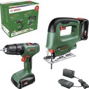 Bosch Groen Toolkit EasyImpact 18V-40 + EasySaw 18V-70 | 2 x 2.0 Ah accu + lader 06039D810A