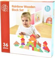 Rainbow houten blokken set met 36 onderdelen