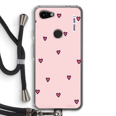 Hartjes: Pixel 3a Transparant Hoesje met koord