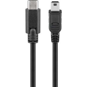 Goobay 67989 USB-kabel USB 2.0 0,5 m Mini-USB B USB C Zwart