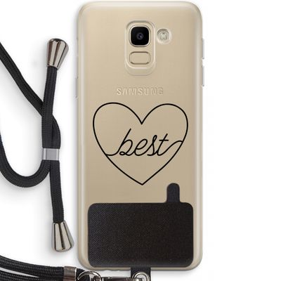 Best heart black: Samsung Galaxy J6 (2018) Transparant Hoesje met koord