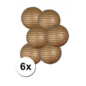 Luxe bol feest lampion - 6x - goud - dia 25 cm - papier