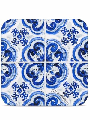 Dolce & Gabbana lot de 12 dessous de verre à fleurs - Bleu
